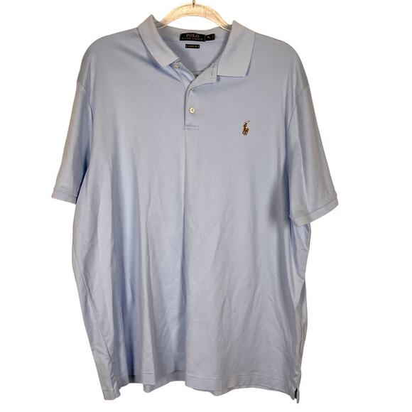 Polo Ralph Lauren Classic Fit Short Sleeve Cotton Polo Shirt Size XL Powder Blue - Picture 1 of 6